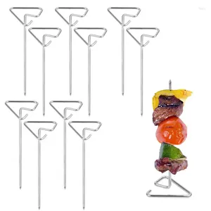 Tools Kabob Skewers 10pcs Stainless Steel Kebab Rack Multipurpose Kitchen Gadgets For Barbecue Grill Sticks Hanger