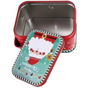 Garrafas de armazenamento de Natal Tinplate Cookie Tin Candies Biscoits Caixa de tratamentos Caso de presente para presente de presente Favor