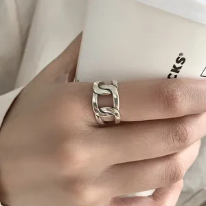 Clusterringe LIVVY Silber Farbe Geometrischer Kreis Verstellbarer Ring Minimalistischer feiner Schmuck für Frauen Party Geschenk