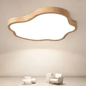 Ceiling Lights Nordic LED Wooden Light Modern Wood Cloud 43/63CM Bedroom