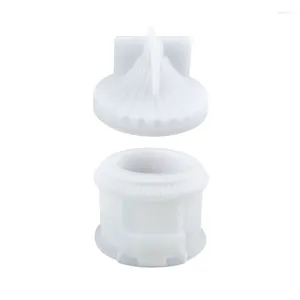 Moldes de cozimento pátio moldes de silicone diy resina epóxi castiçal caixa de armazenamento de jóias ornamento de mesa fazendo ferramenta fácil de limpar b03e