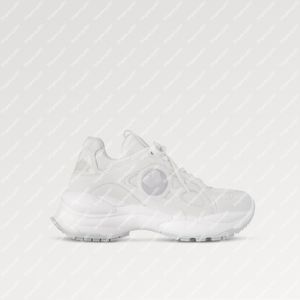 Explosion Women's 1ACGQN Run 55 Sneaker White Perfect City Sneakers Przerobione mieszankę materiałów Podniesione gumowe buty do biegania charakterystyczny język Grawerowany przypadkowy odbicie