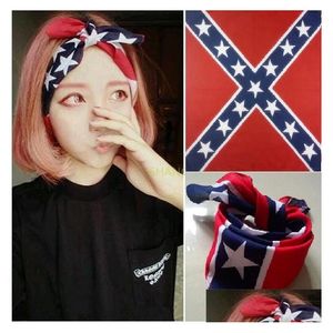 Party Favor 55 x55 cm Confederate Rebel Flag Bandanas Flags Print Bandana för ADT -pannband Två sidor tryckta ZC370 XCM S ED Drop Del Dhter