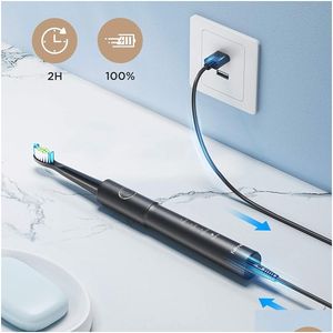 Zahnbürste Fairywill Sonic Electric E11 Wasserdichte USB-Ladung Wiederaufladbare 8 Bürstenersatzköpfe ADT Drop Lieferung Gesundheit Schönheit O Dhxlh