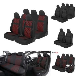 Bezüge, universell passend für Fahrzeugsitze der meisten Marken, Autositzschutz, klassische Kombination aus schwarzen und roten Farben