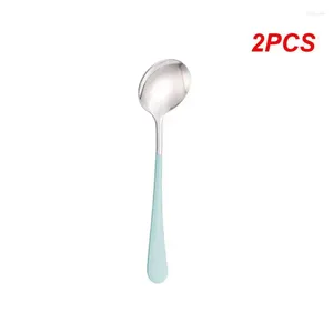 Kaffescoops 2st Soup Spoon Ins Style Fine Edging 304 Rostfritt stål Spegel Polishin Högkvalitativ Kökstillbehör Tabell