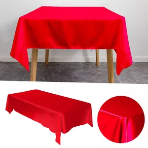 Table Cloth El Banquet Wedding Scene Solid Color Rectangular Smooth Satin Roll For Parties