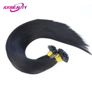 Extensões retas ponta plana fusão cabelo humano extensão de queratina cápsula 40g 50g brasileiro humano remy extensão do cabelo natural ombre 613