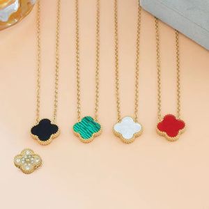 18K Gold Plated Necklaces Luxury Designer Necklace Flowers Four leaf Clover Cleef Fashional Pendant Necklace Wedding Party Jewelry no box Valentines Day