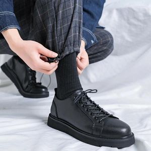 Casual Shoes Brand Oxford Leather Men Formal Black Dress Męs