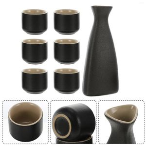 Bicchieri da vino Set di bicchieri in ceramica Regalo aziendale Bevande giapponesi Tazza in porcellana Ceramica Uomo Abiti neri da uomo