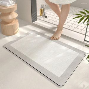 Bath Mats High Quality Nordic Solid Color Absorbent Bathroom Floor Mat Light Luxury Simple Door Quick Drying Non-slip Rug