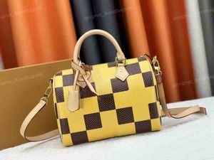 Checkered Handbag Shoulder Bag Hot Selling Luxury Messenger Bag Women's Fashion Pillow Bag Classic Soft Coated Canvas Tote Bag Trapezoidal Leather Trim LY