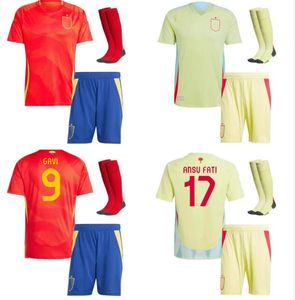 2024 Espanha PEDRI Jerseys de futebol kit infantil LAMINE YAMAL RODRIGO PINO MERINO SERGIO M.ASENSIO FERRAN Espanhol Home away Kids Football Shirt Fan Player criança