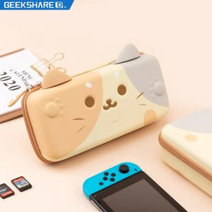 Geekshare caso saco de armazenamento duro para nintendo switch oled bonito gato orelha capa protetora para switch lite ns acessórios sacos 240322