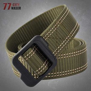 Belts Tactical military belt durable square plastic buckle canvas belt casual lightweight nylon quick drying military belt mens Q240401