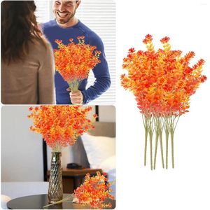 Flores decorativas outono simulação buquê de flores de camélia decoração para casa conjunto de adereços verdes 6 peças