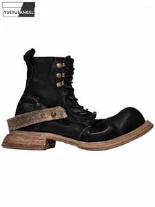 Stiefel Designer Herren Pferdeleder Echtes Leder Militär Knöchel Winter Rückenriemen Schnürung High Top Arbeitsschuhe Maßgeschneidert 15 Tage