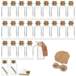 Garrafas de armazenamento 5pcs 5ml-30ml mini vidro com rolhas garrafa de cascalho desejando frascos de mensagem para casamento natal férias decoração de casa