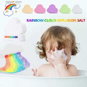 Handgjorda tvål regnbågens tvål molnbad salt fuktgivande exfolierande rengöring av kroppshudbubbla badbomber multicolor för baby y240401