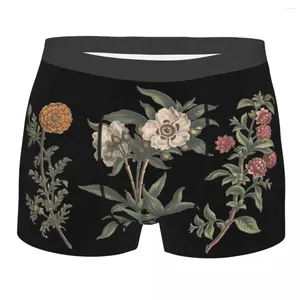 Cuecas homens flor gráfico roupa interior engraçado boxer briefs shorts calcinha masculino poliéster plus size