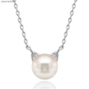 Pendant Necklaces Huitans simple and elegant oval shaped imitation pearl pendant necklace is suitable for womens exquisite wedding necklaces and fashionable jewe