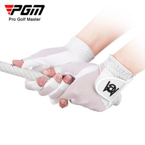 Handskar PGM Golfsporthandskar Kvinnor Öppna Finger Handskar Handskar Palm Anti Slip Texture Lätt andas Golfprodukter Fullt par