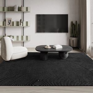 Ковер для гостиной, домашний декор, современный минималистичный черный коврик для спальни большой площади, абстрактный полосатый модный коврик для гардероба 240401