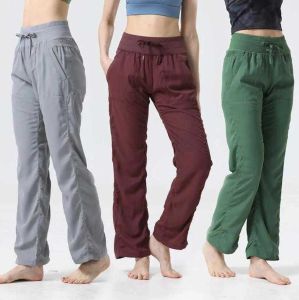 Outfits LU256 Dance Studio Yoga Leggings Groove Drawstring Gym Clothes Women's Align Sports Running Fitness Flare Pants