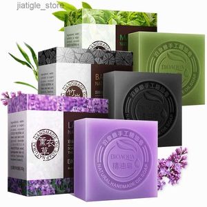 Handmade Soap Natural essential oils honey roses jasmine lavender organic soap facial cleanser bamboo charcoal soap goat milk soap Y240401