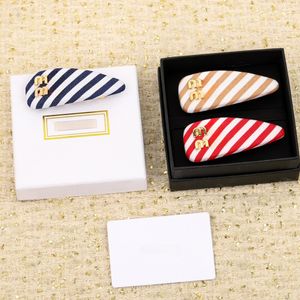 2024ss New luxury M brand letters hairclip 18kgold Fabric stripes hairclips pins pin headband jewelry accessories bbb