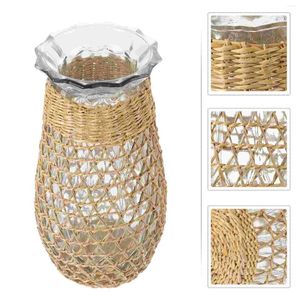 Vases Rattan Woven Vase Flower Basket Plant Pot Farmhouse Decorative Dried