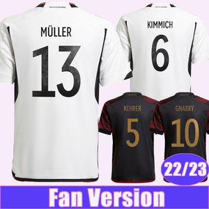 22 23 Alemanhas Fãs Mens Futebol Jerseys National Team KIMMICH KROOS MUSIALA HAVERTZ MULLER GUNDOGAN ANTON RUDIGER Home Away Camisas de futebol