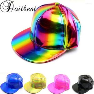 Ball Caps Doit Women PU Leather Baseball Cap Mens Hip Hop Spring Large Boys Girls Snapback Suit For Teens Lovers Dance Party