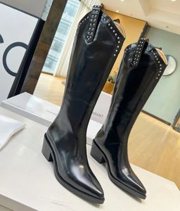 Dress Shoes designer genuine leather boots for women Soft breathable pointed thigh-high boots