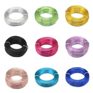 Aluminiumtråd metallfynd för armband halsbandsring DIY -smycken gör silverfärg Multicolor 06081121523456mm 240315