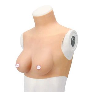 Bröstplatta i ett stycke Väststil bomullsfyllning av bröstbomullsfyllning B C D E Cup Cross-Dressing Fake Breast for Cosplay 240330