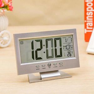 Tischuhren Digitaluhr Wetterstation Display Alarm Kalender Funktion Temperaturmesser Dekor Home Wireless Humid Q7o1