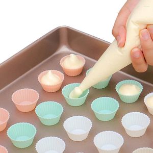 Baking Tools 10Pcs/set Silicone Cake Mold Round Shaped Muffin Cup Mini Kitchen Tool DIY Decorating