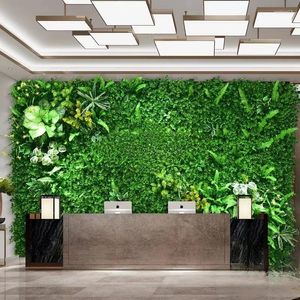 Decorative Flowers 40CM 60CM Artificial Plant Leaf Foliage Hedge Grass Mat Greenery Panel Decor Wall Fence Carpet Real Touch Lawn Moss Fake