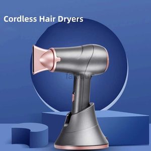 Secadores de cabelo recarregam os secadores de cabelo portáteis viagens sem fio True Hirdryer Blowers Wireless Salon Styling Tool 300W 5000mAh Hot Air e Cool Air 240401