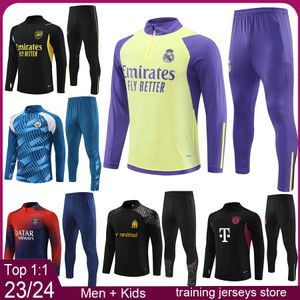 Real Madryt Man Football Tracksuit 2024 PSGES City Algieria piłka nożna Arsen Bayerns Men Zestaw treningowy Kids Kids Football Zestawy 23 24 Marsylia Chandal Survetement