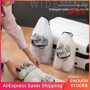 Storage Bags 2PCS Frosted Household Dust-proof High Capacity Travel Beam Port Carry Foldable Drawstring Convenient Water Proof Shoe Bag