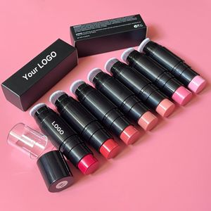 Rótulo Privado de 7 cores Creme de blush Boll Bulk Fundação em massa 2-em 1 Tira de pó à prova d'água com maquiagem da cabeça da escova