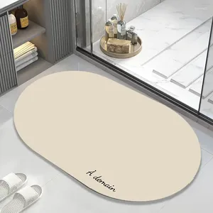 Коврики для ванной, современный минималистичный письменный вход в ванную комнату, домашний овальный ковер, противоскользящий и впитывающий коврик для ног, пол из кизельгура