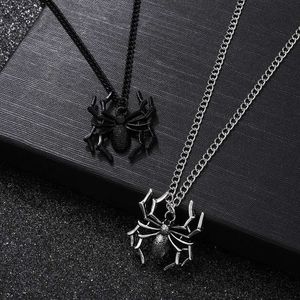 Pendant Necklaces Punk Spider Necklace for Women Men Vintage Simulated Insect Charm Street Style Choker Necklace DIY Jewelry Party Gifts 2023 240330