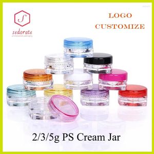 Lagerung Flaschen 50/100/200 stücke Mini Kunststoff Glas 2g 3g 5g Kosmetische Probe Gläser PS Reise Creme Serum Topf Nachfüllen Fall Make-Up ZM23080601