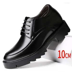 Casual Shoes Men's Inner Height Increase 10cm Leather Business Thick-soled Invisible Elevator Wedding 8cm Groomsmen