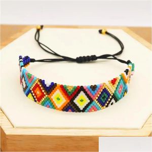 Legierung Zhongvi Bohemian Miyuki Armband Türkische Evil Eye Manschette Regenbogen Schmuck Frauen Pseira Mujer Moda Handgemachte Perlen Drop Lieferung Loo Dhvgr