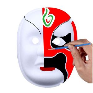 Party Masks DIY Miljöskydd Vit Masquerade Mask Halloween Blank Hand Ding Facemask T9I001358 Drop Delivery Home Garden Dhyun
